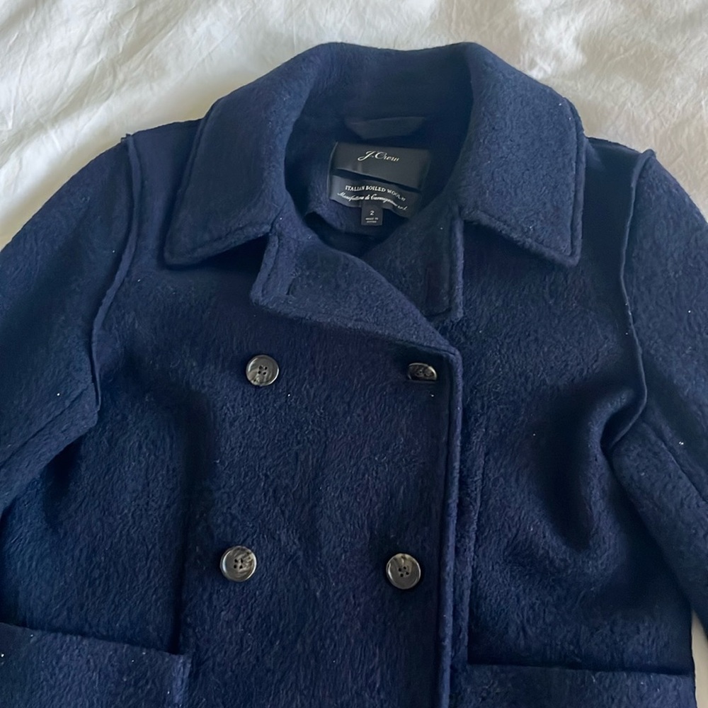 J Crew Wool Jacket, Size 2, Navy